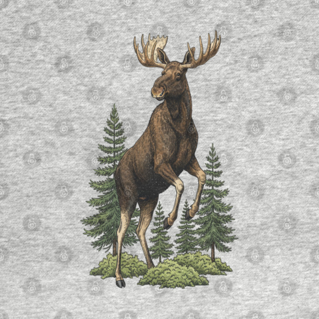 Moose in Forest Wildlife by BirdsnStuff