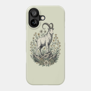 Mountain Goat Floral Mountain Wildlife Phone Case