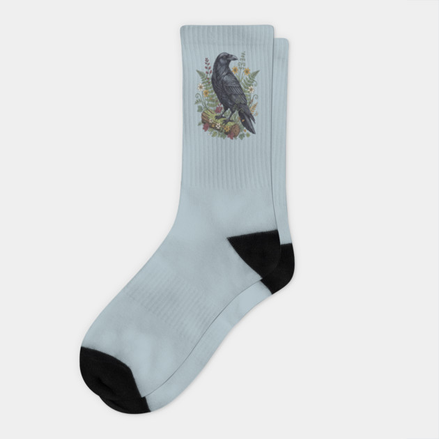 Raven Woodland Wildlife Socks by BirdsnStuff