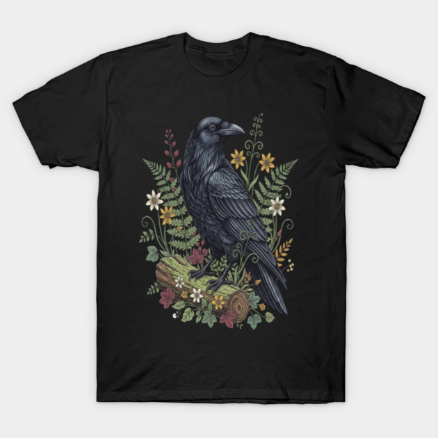 Raven Woodland Wildlife T-Shirt by BirdsnStuff