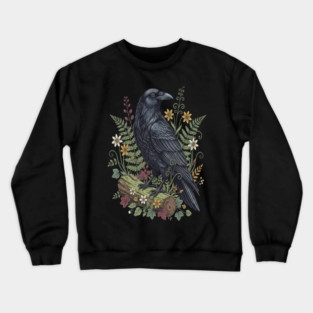 Raven Woodland Wildlife Crewneck Sweatshirt
