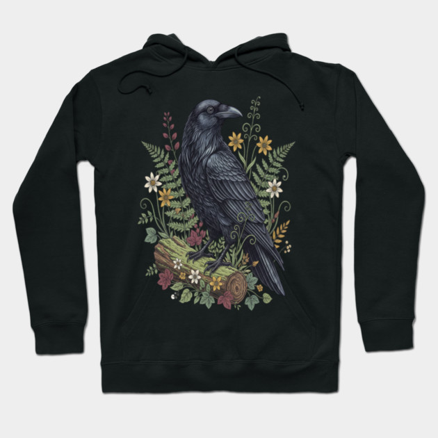 Raven Woodland Wildlife Hoodie by BirdsnStuff