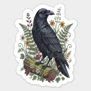 Raven Woodland Wildlife Magnet