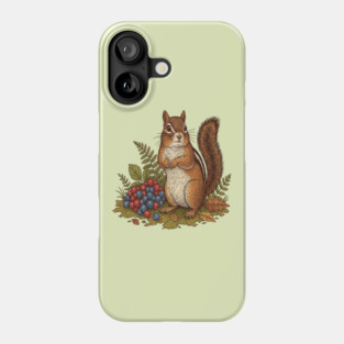 Chipmunk Gathering Berries Phone Case