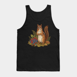 Chipmunk Gathering Berries Tank Top