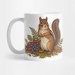 Chipmunk Gathering Berries Mug