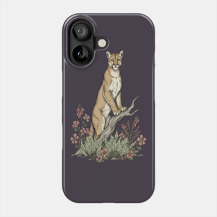 Mountain Lion in Desert Wildflowers Phone Case