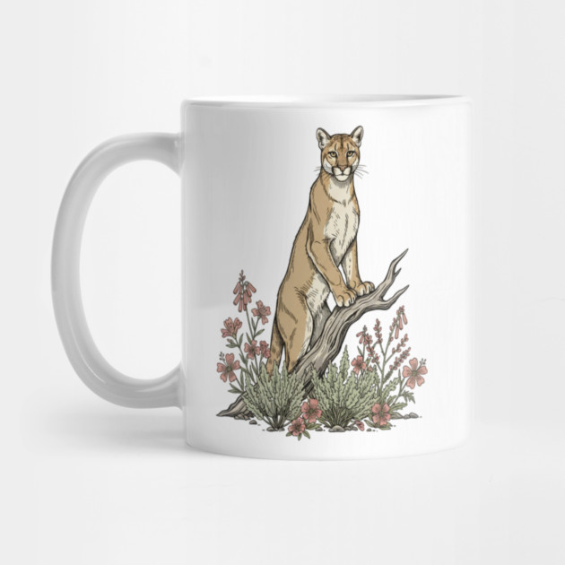 Mountain Lion in Desert Wildflowers by BirdsnStuff