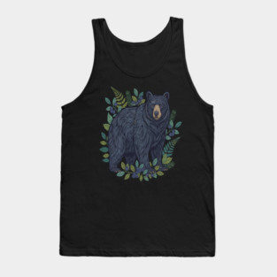 Black Bear with Wild Blueberries Tank Top