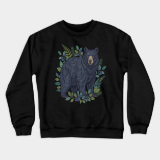 Black Bear with Wild Blueberries Crewneck Sweatshirt