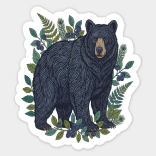 Black Bear with Wild Blueberries Magnet