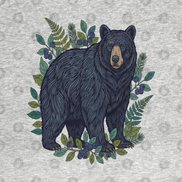 Black Bear with Wild Blueberries by BirdsnStuff