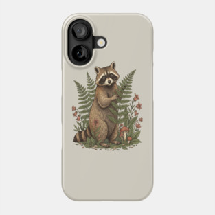 Raccoon in the Ferns Phone Case