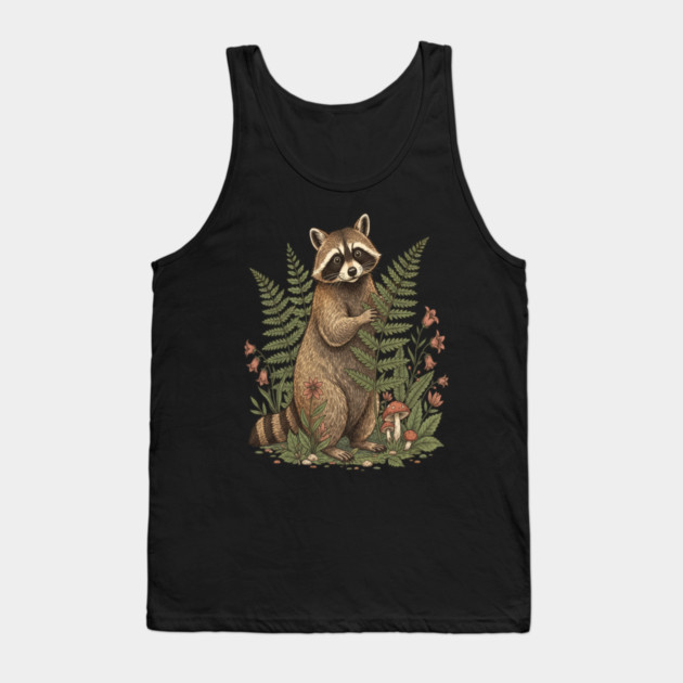 Raccoon in the Ferns Tank Top by BirdsnStuff
