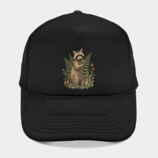 Raccoon in the Ferns Hat