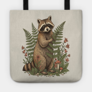 Raccoon in the Ferns Tote