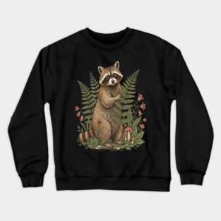 Raccoon in the Ferns Crewneck Sweatshirt