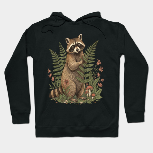 Raccoon in the Ferns Hoodie by BirdsnStuff