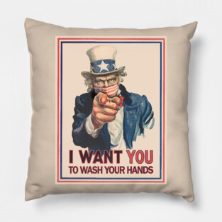 Uncle Sam I Want You To Wash Your Hands Coronavirus 2020 Poster Pillow