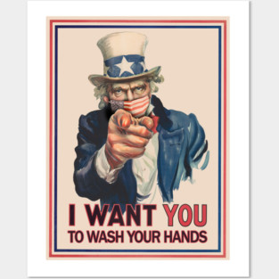 Uncle Sam I Want You To Wash Your Hands Coronavirus 2020 Poster Posters and Art