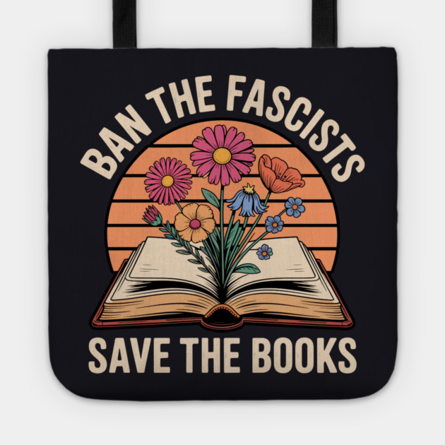 Ban The Fascists Save The Books Tote by Charles's Store 8