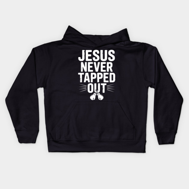 Jesus Never Tapped Out Kids Hoodie by Frank Ring