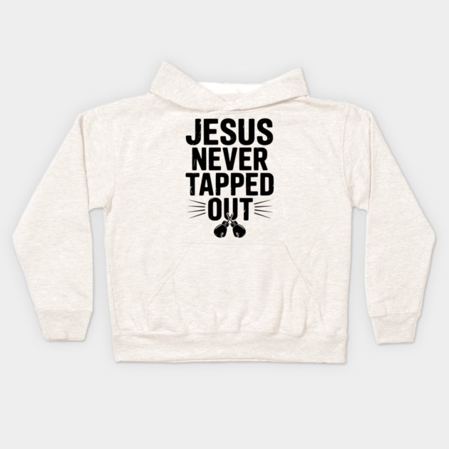 Jesus Never Tapped Out Kids Hoodie by Frank Ring