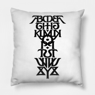 Symmetrical Alphabet Variant White Pillow