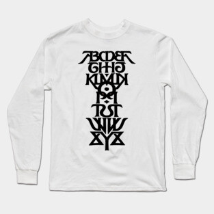 Symmetrical Alphabet Variant White Long Sleeve T-Shirt