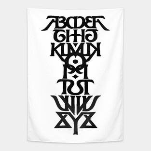 Symmetrical Alphabet Variant White Tapestry