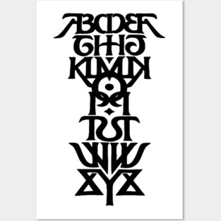Symmetrical Alphabet Variant White Posters and Art