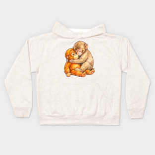 Monkey Punch Baby Monkey Hug Mothers Day Animal Mom Kids Hoodie