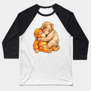Monkey Punch Baby Monkey Hug Mothers Day Animal Mom Baseball T-Shirt