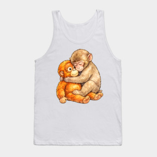 Monkey Punch Baby Monkey Hug Mothers Day Animal Mom Tank Top