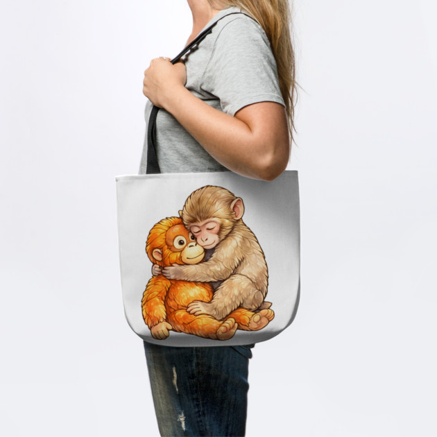 Monkey Punch Baby Monkey Hug Mothers Day Animal Mom by Hays Robert Print