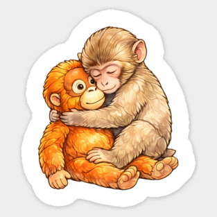 Monkey Punch Baby Monkey Hug Mothers Day Animal Mom Magnet
