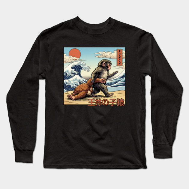 Punch-Monkey Long Sleeve T-Shirt by JessArty