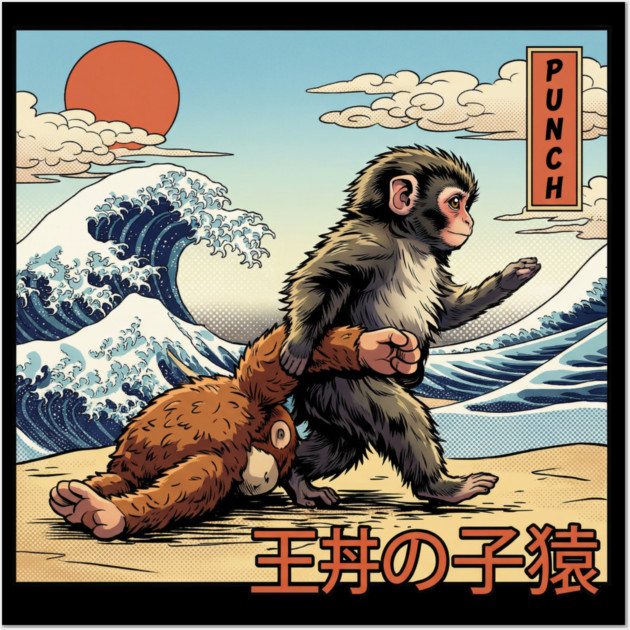Punch-Monkey Wall Art by JessArty