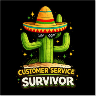Customer Service Survivor Funny Old Man T-Shirt Posters and Art