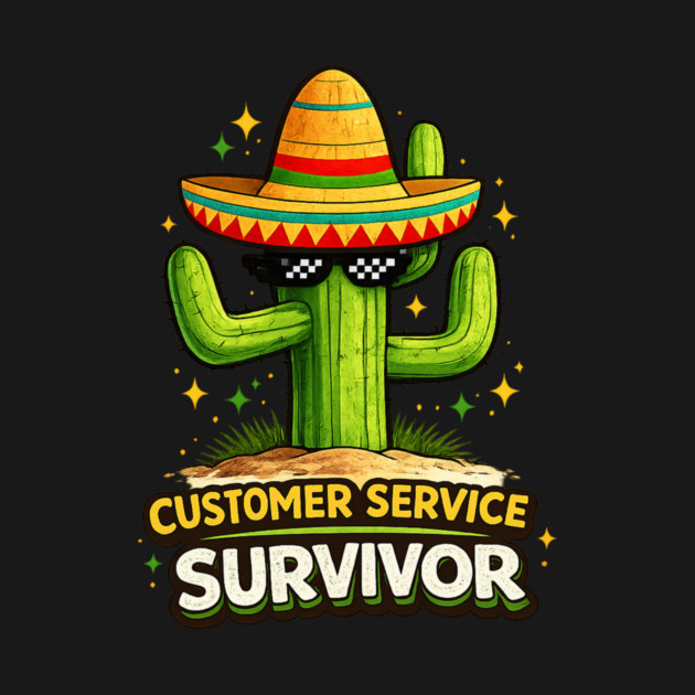 Customer Service Survivor Funny Old Man T-Shirt by Youssef's Store 31