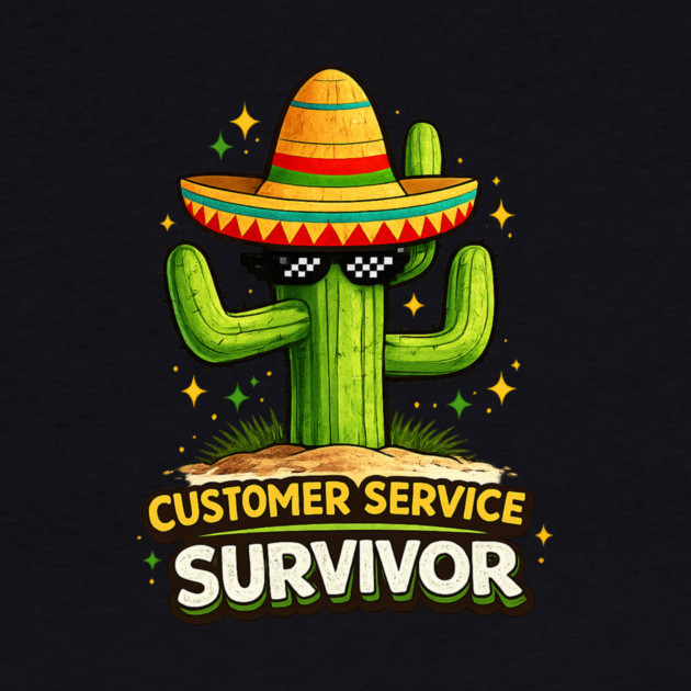 Customer Service Survivor Funny Old Man T-Shirt by Youssef's Store 31