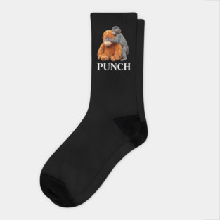 Punch Playful Monkey Humor Primate Lover Socks