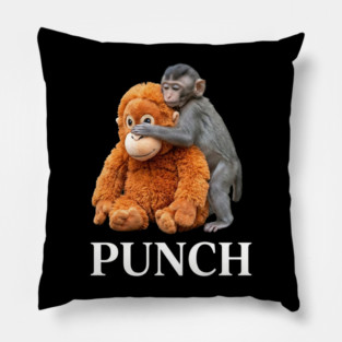 Punch Playful Monkey Humor Primate Lover Pillow