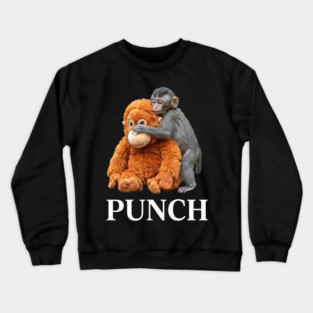Punch Playful Monkey Humor Primate Lover Crewneck Sweatshirt