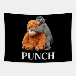 Punch Playful Monkey Humor Primate Lover Tapestry