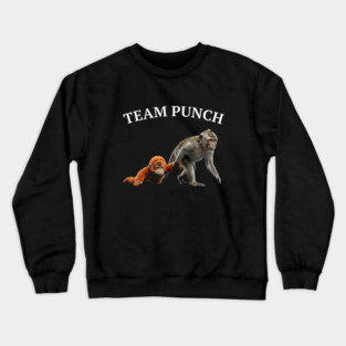 Team Punch Monkey Orangutan Primate Wildlife Animals Crewneck Sweatshirt