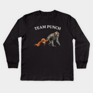 Team Punch Monkey Orangutan Primate Wildlife Animals Kids Long Sleeve T-Shirt