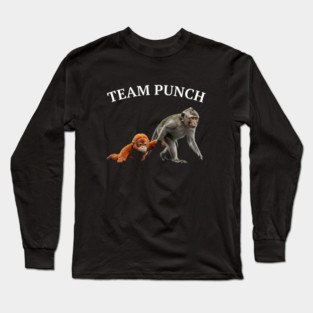 Team Punch Monkey Orangutan Primate Wildlife Animals Long Sleeve T-Shirt