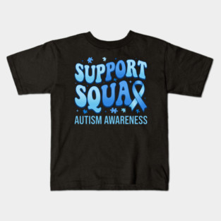 Support Squad Autism Awareness Family Supporter Kids T-Shirt