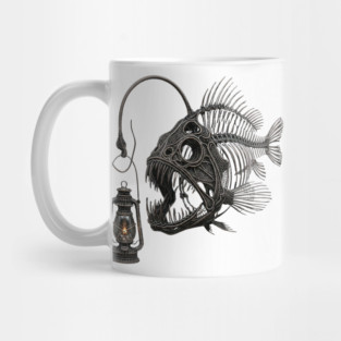 Anglerfish Skeleton Deep Sea Lantern Marine Biology Gothic Mug